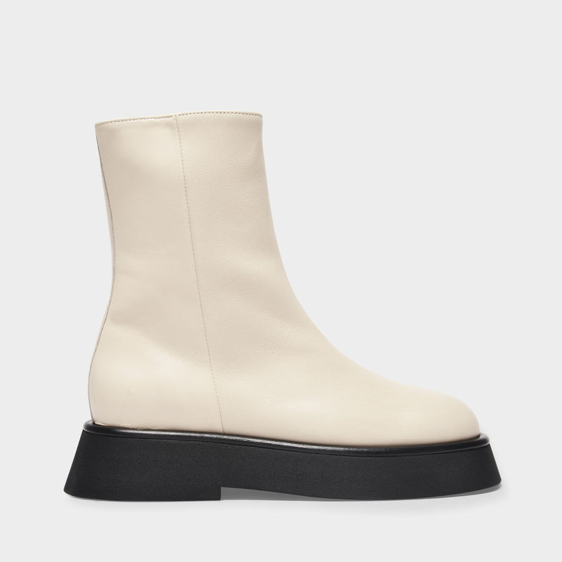 Rosa Ankle Boots in Beige Leather