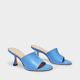 Agnes Slides in Blue Leather