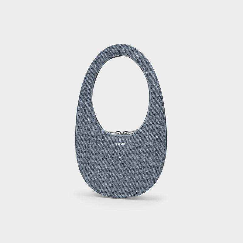 Denim Mini Swipe Handbag - Coperni - Light Blue - Cotton