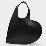 Heart Tote Bag in Black Leather