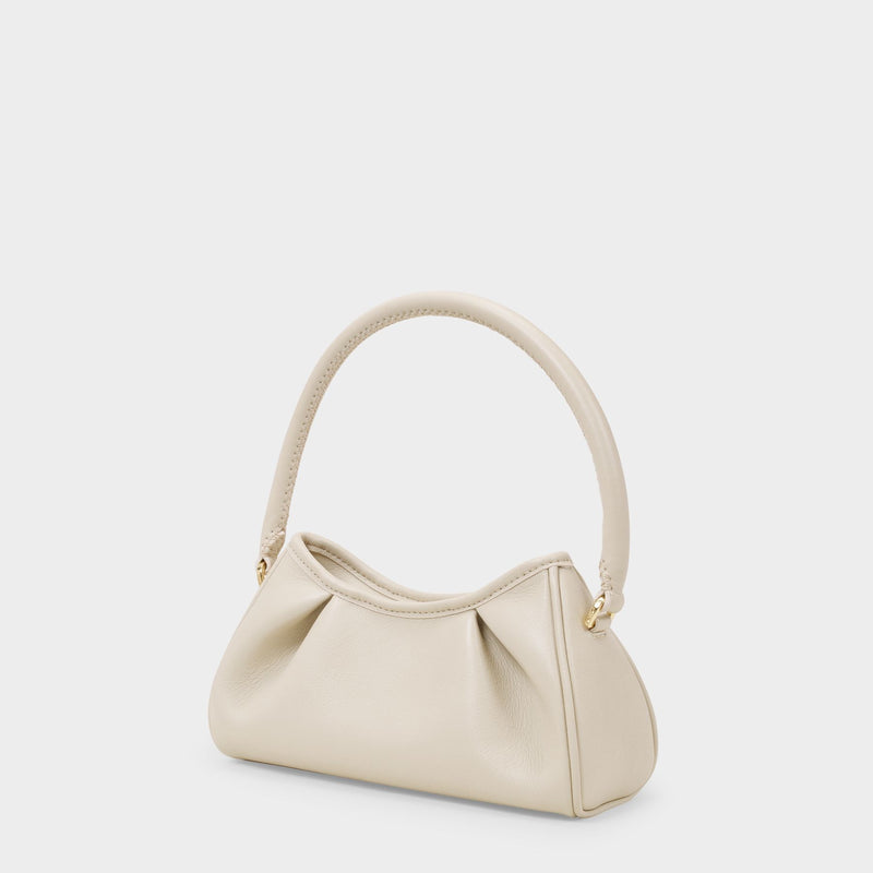 Small Dimple Bag in Beige Leather
