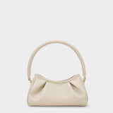Small Dimple Bag in Beige Leather