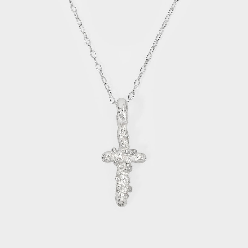 The Frosted Dagger Necklace in Silver