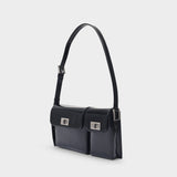 Billy Hobo Bag - By Far - Black - Patent Leather