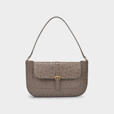 Miranda Bag in Grey Crocodile Embossed Leather