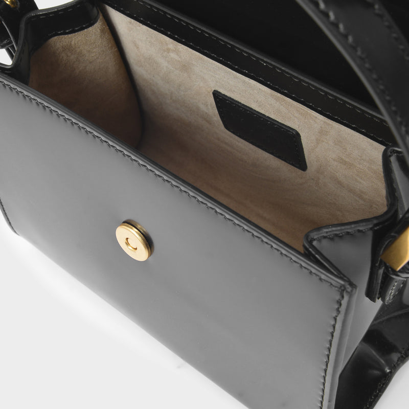 Fran Handbag - By Far - Black - Patent Leather