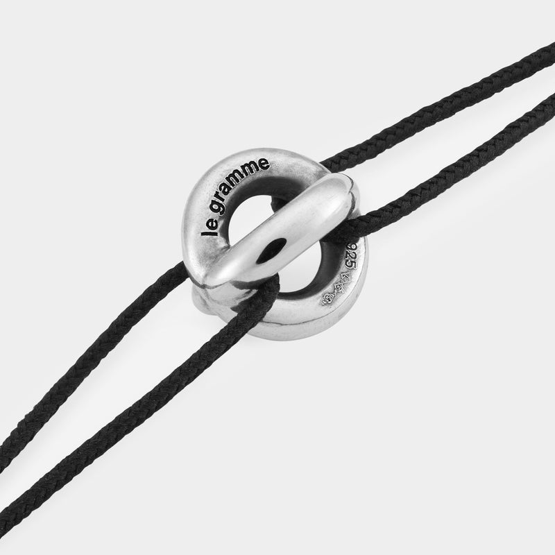 1G Cord Entrelacs Bracelet - Le Gramme - Black - Silver