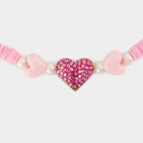 Pink Heart Earrings - Shourouk - Strass - Pink