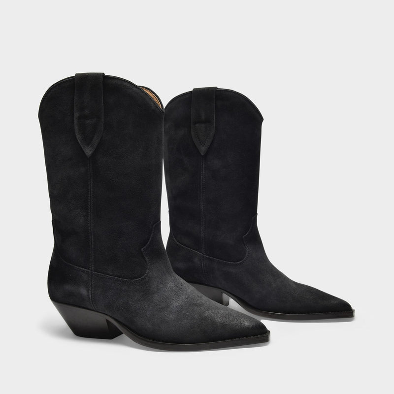 Duerto Boots in Faded Black Leather