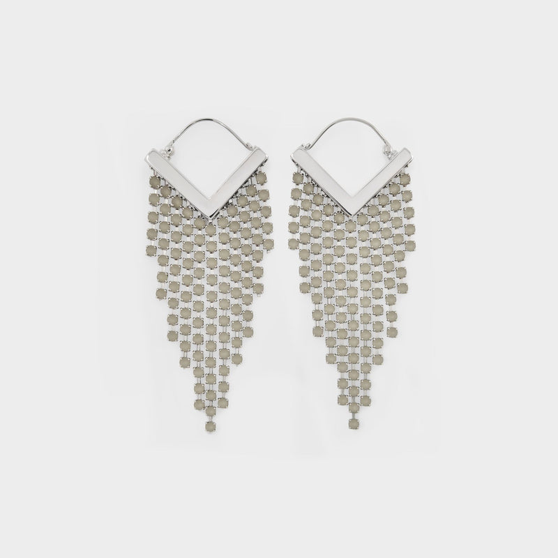 Earrings in Grey Brass and Glass