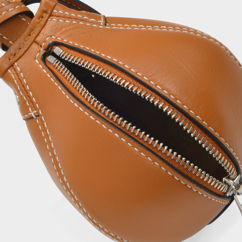 Nano Punch Bag in Camel Grained Leather