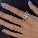 Silver Gemini Sg Pave Ring