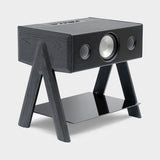 Cube Speaker Leather and Wood in Black