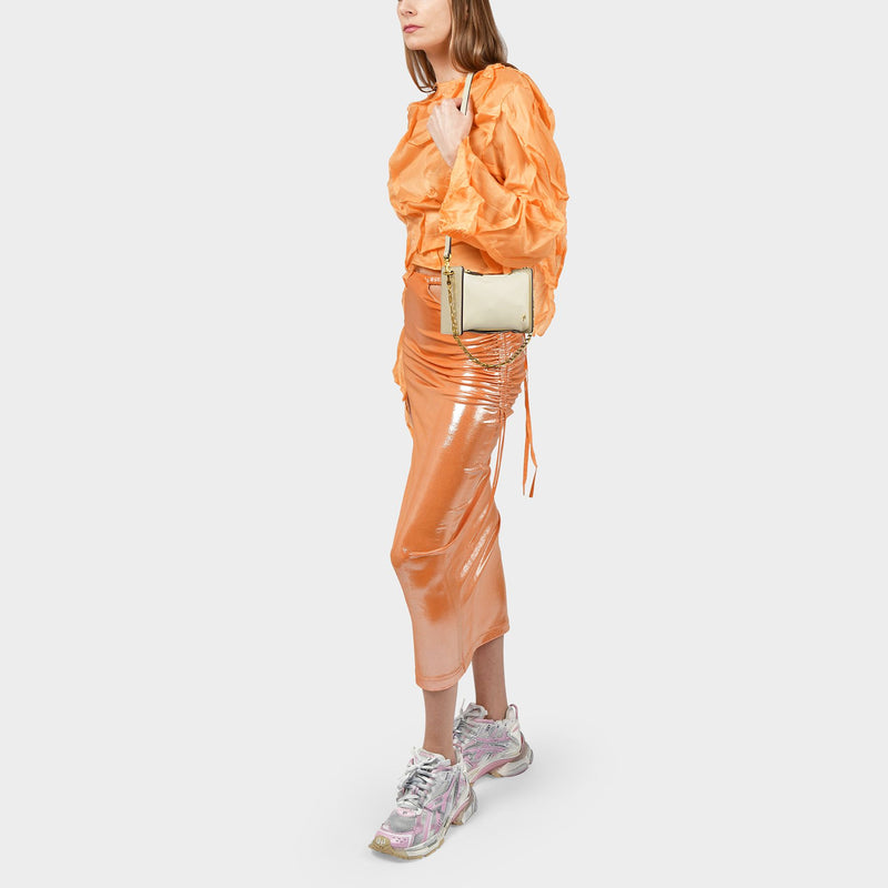 Mini Carmen Bag in Beige Leather