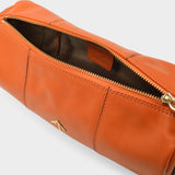 Cylinder Bag in Orange Leather