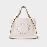 Logo E/W Tote Bag - Stella Mccartney -  White Pur - Leather Vegan