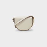 Small Flap Shoulder Bag in White Vegan Leather