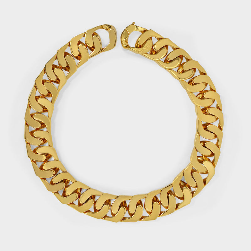 Hidden Lock Chain Necklace in Gold Brass