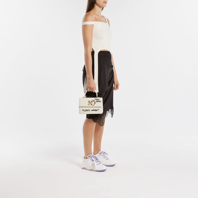 Off-White Jitney 1.4 Quote Leather Top-Handle Bag