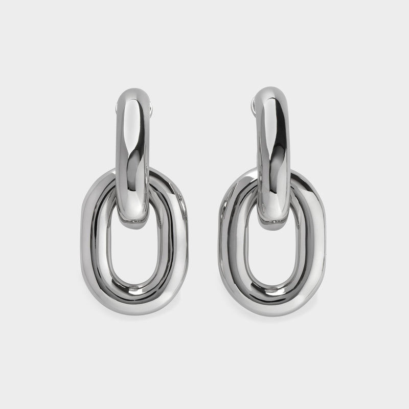 Xl Link Hoops Earring - Paco Rabanne - Silver - Brass