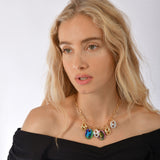 N339 Necklace in Brass and Plated Gold and Silver