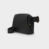 Shoulder Bag Mini Brot in Black Leather