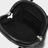 Circle Mini Bag in Black Leather