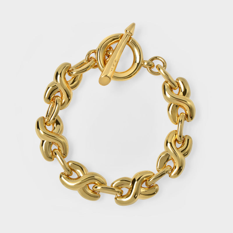 Twist Bold Link Bracelet in Gold Brass