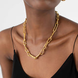 Molton Knot Link Necklace in plated gold