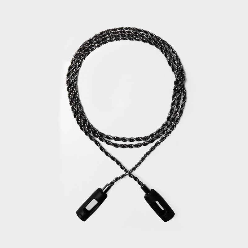 Headphones Rope Chain in Hematite Black Plating