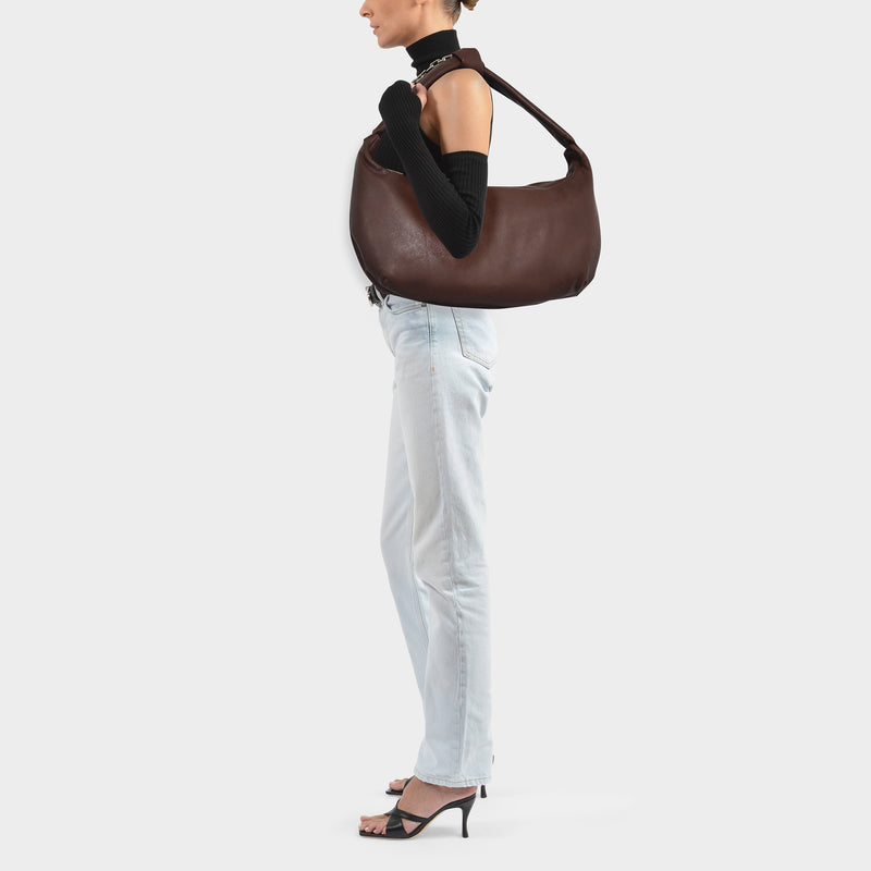 Shoulder Bag Uma Grande in Brown Nappa Leather