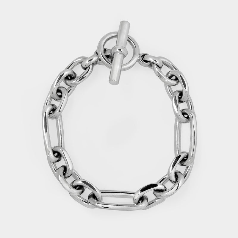 Men's Large Silver Watch Chain Bracelet in Silver