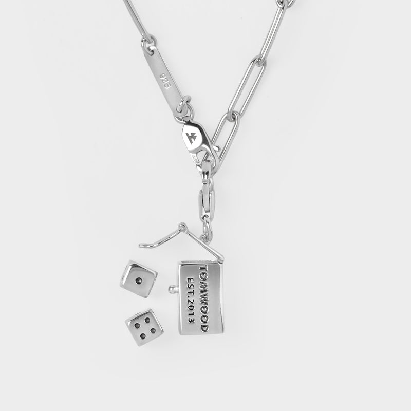 Box Chain in Silver with Large Box Charm