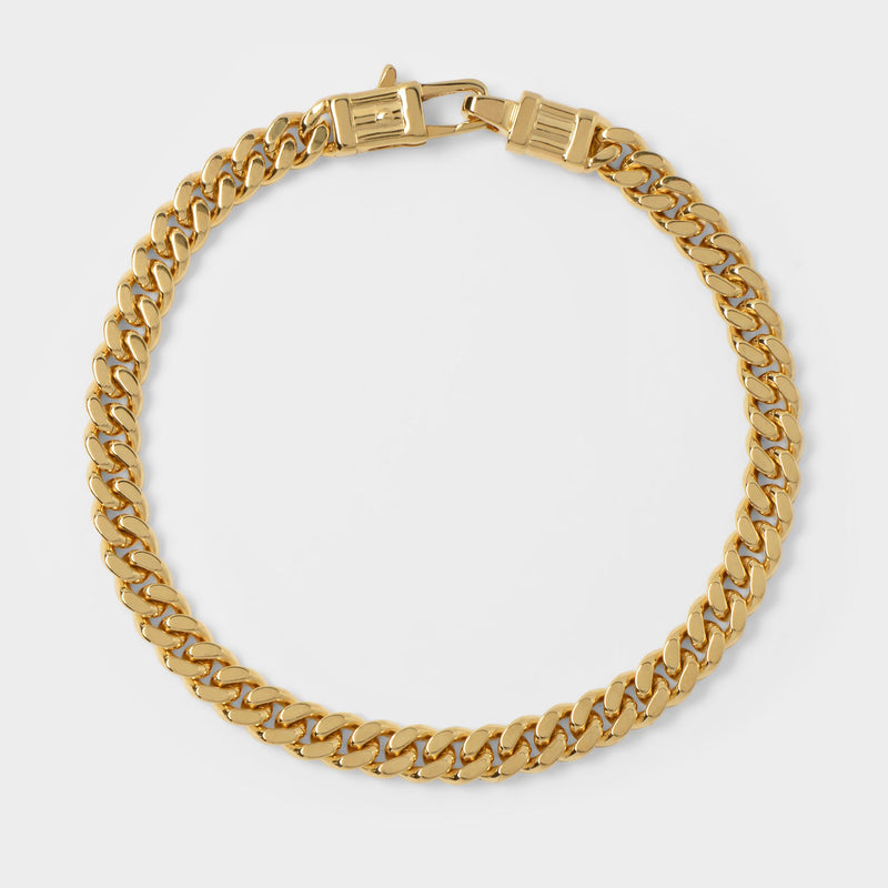 Curb Bracelet L Gold in Silver 9K Gold Plated