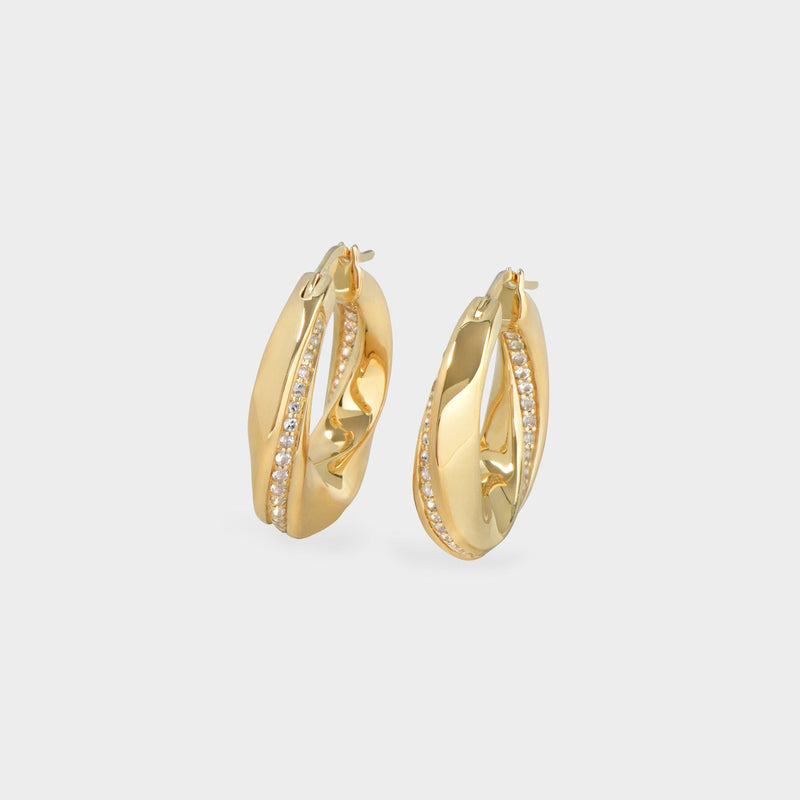 infinity Hoops Rock Earrings in Gold/Silver