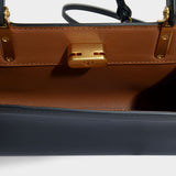 Lee Radziwill Petite Handbag - Tory Burch -  Black - Leather