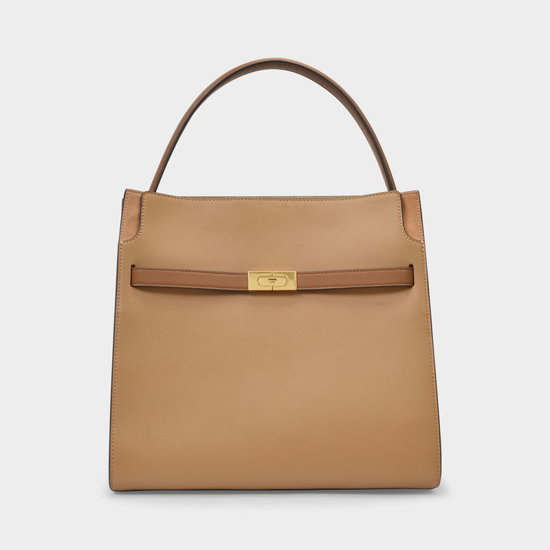 Lee Radziwill Double Handbag in Brown Leather