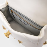 Medium Shoulder Bag in Beige Leather