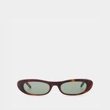 Sl 557 Shade Sunglasses - Saint Laurent  - Havana/Green - Acetate