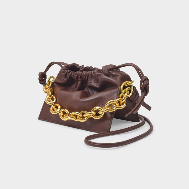 Mini Bom Bag in Brown Leather