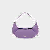 Mini Fortune Cookie Bag in Purple Leather